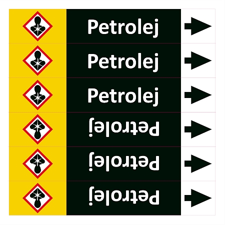 Značení potrubí ISO 20560, petrolej